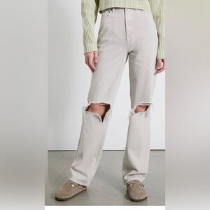 PacSun distressed cream pants